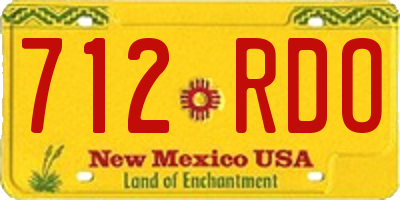 NM license plate 712RDO