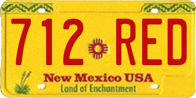 NM license plate 712RED