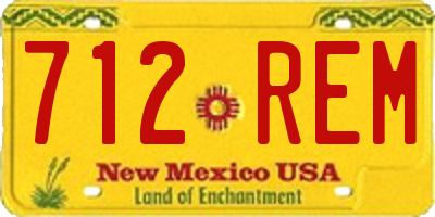 NM license plate 712REM
