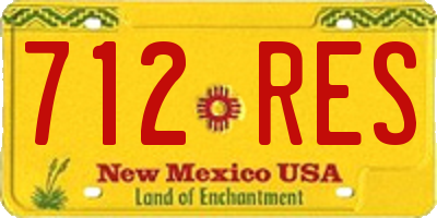 NM license plate 712RES