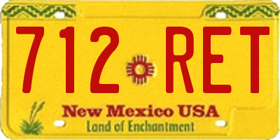 NM license plate 712RET