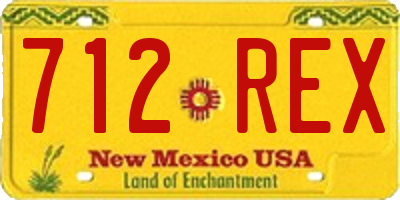 NM license plate 712REX