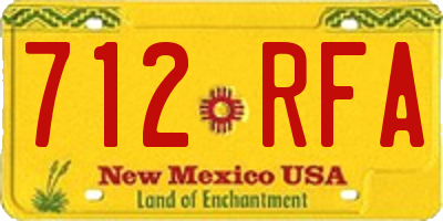 NM license plate 712RFA
