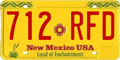 NM license plate 712RFD
