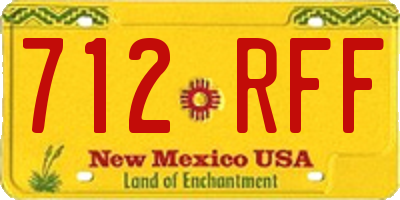 NM license plate 712RFF