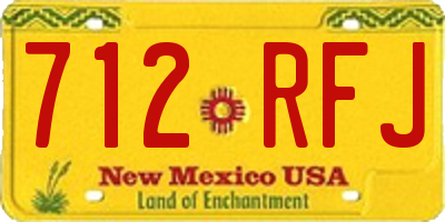 NM license plate 712RFJ