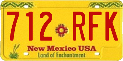 NM license plate 712RFK