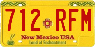 NM license plate 712RFM