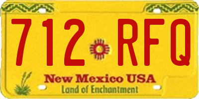 NM license plate 712RFQ