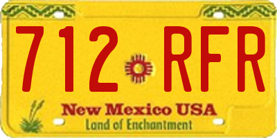 NM license plate 712RFR