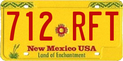 NM license plate 712RFT