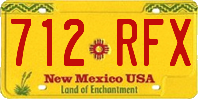 NM license plate 712RFX