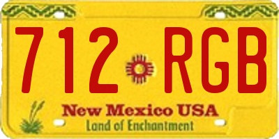NM license plate 712RGB