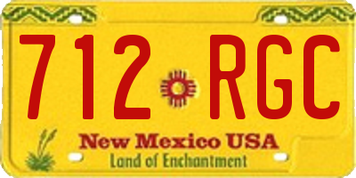 NM license plate 712RGC
