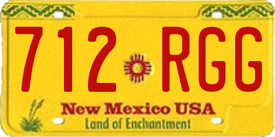 NM license plate 712RGG