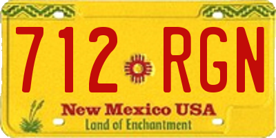 NM license plate 712RGN