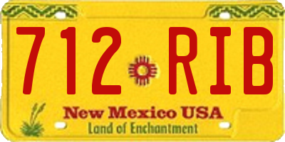 NM license plate 712RIB