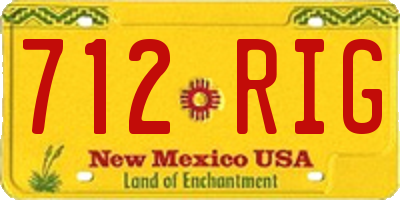 NM license plate 712RIG