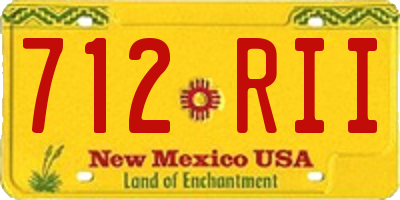 NM license plate 712RII