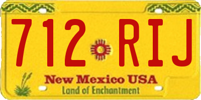 NM license plate 712RIJ