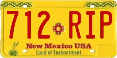 NM license plate 712RIP