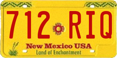 NM license plate 712RIQ