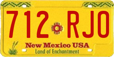 NM license plate 712RJO