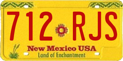 NM license plate 712RJS