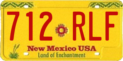 NM license plate 712RLF