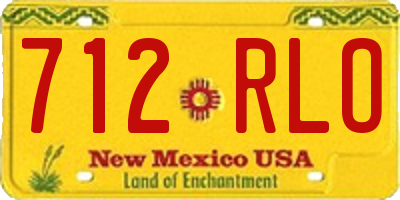 NM license plate 712RLO