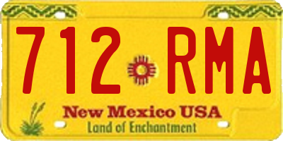 NM license plate 712RMA
