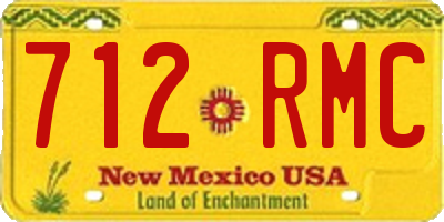 NM license plate 712RMC