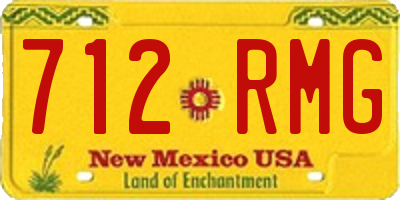 NM license plate 712RMG