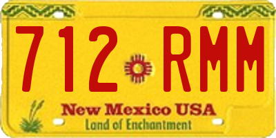 NM license plate 712RMM