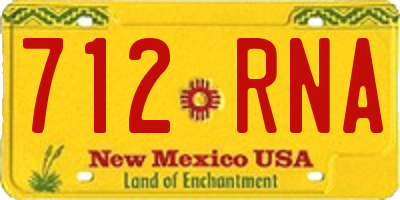 NM license plate 712RNA