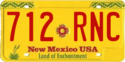 NM license plate 712RNC