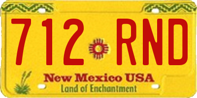 NM license plate 712RND
