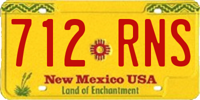 NM license plate 712RNS