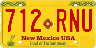 NM license plate 712RNU