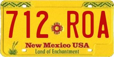 NM license plate 712ROA