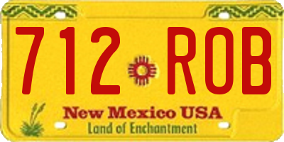 NM license plate 712ROB