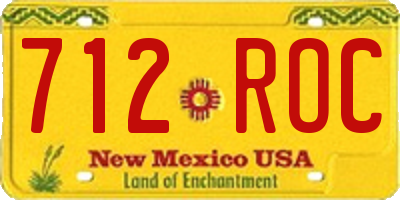NM license plate 712ROC