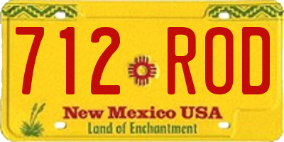 NM license plate 712ROD