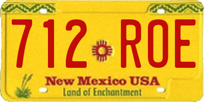 NM license plate 712ROE