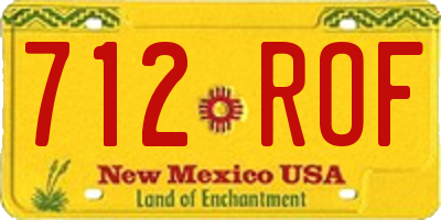 NM license plate 712ROF