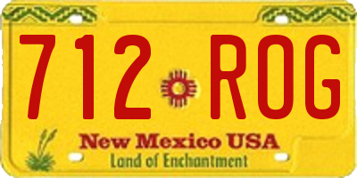 NM license plate 712ROG