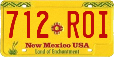NM license plate 712ROI
