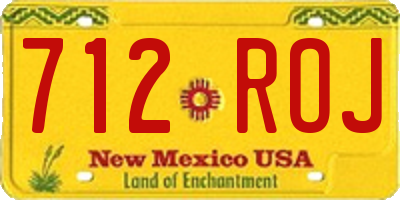 NM license plate 712ROJ