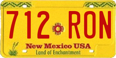 NM license plate 712RON