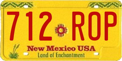 NM license plate 712ROP